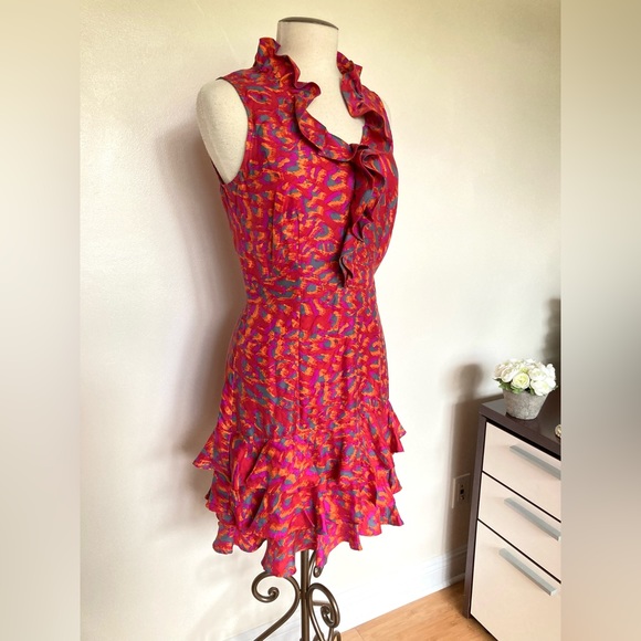 RACHEL ZOE 100% Silk Ruffle Dress - Picture 2 of 16